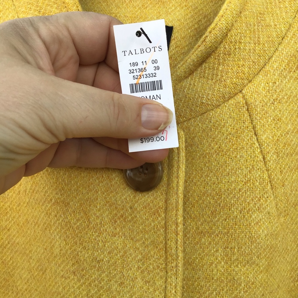 NWT Talbots Beautifully Made Yellow Wool Blazer - Picture 4 of 7